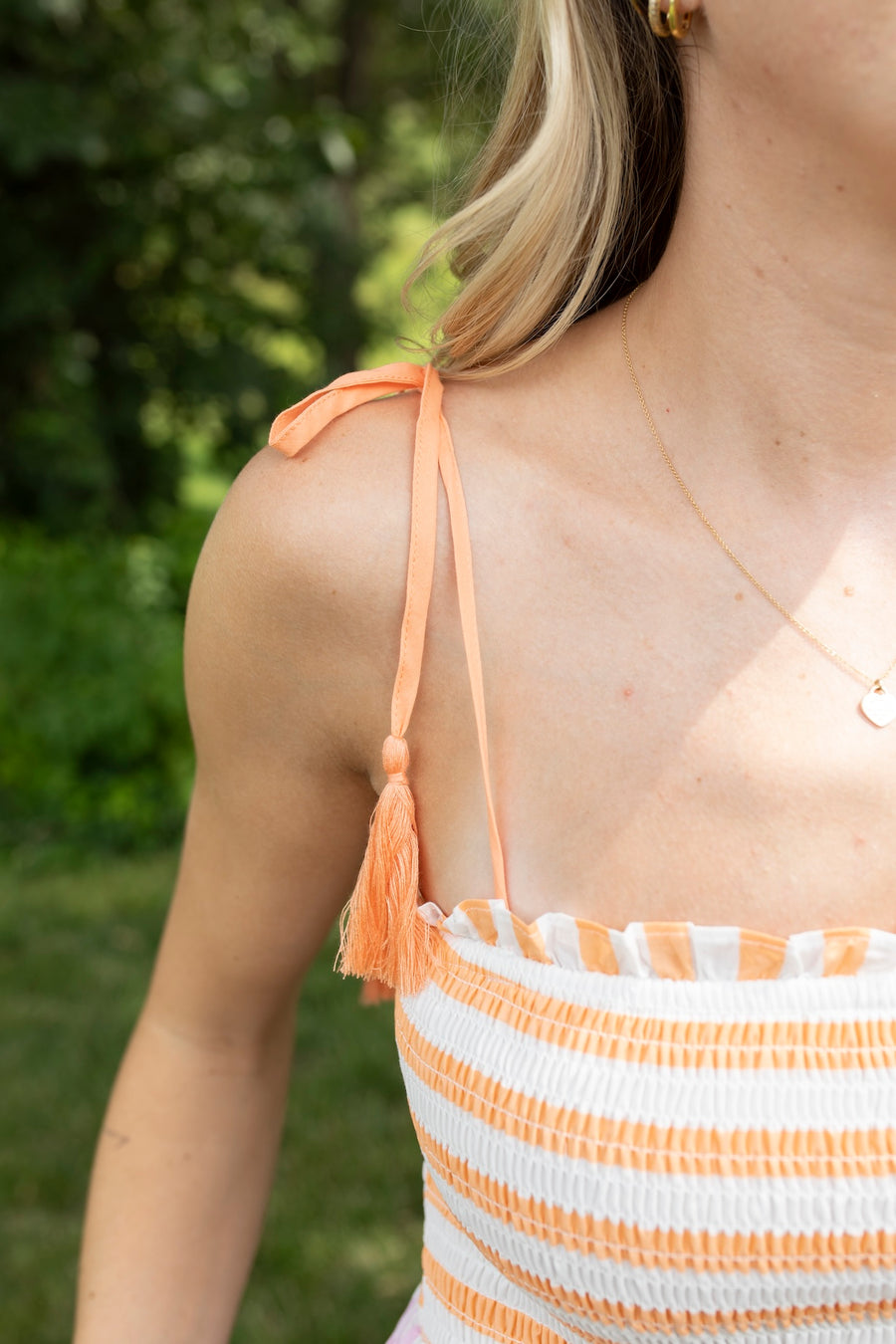 Sherbet Maxi Dress with Tassel Ties