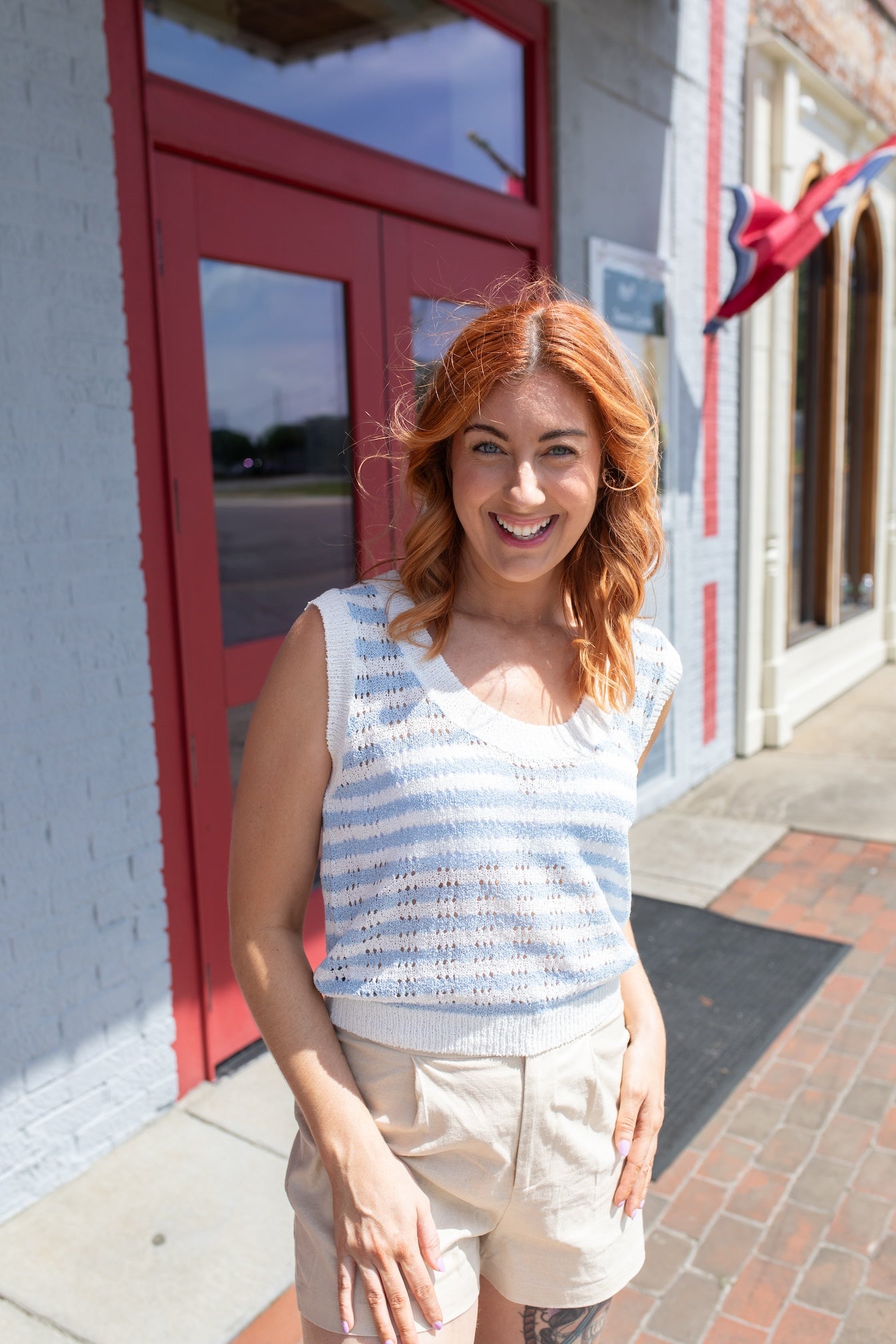 Soft and Striped Knit Sweater Vest