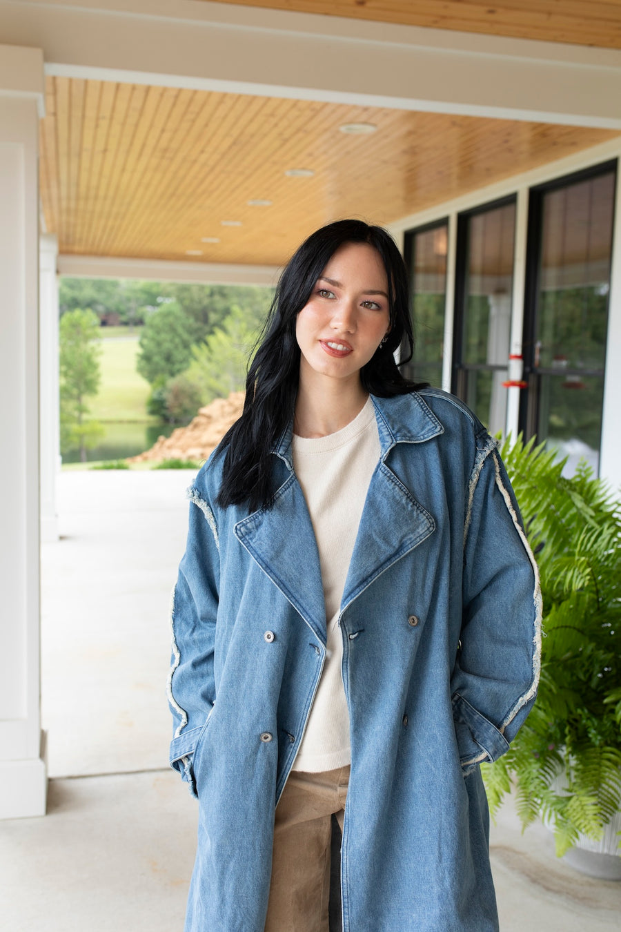 Stars Hollow Denim Trench Coat