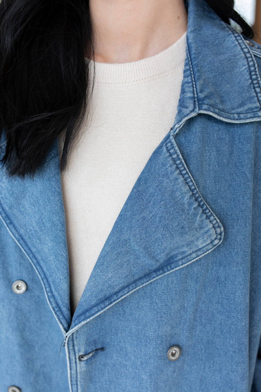 Stars Hollow Denim Trench Coat