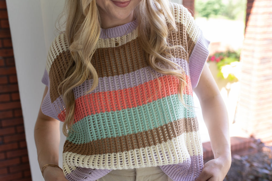 Summer Vibes Color Block Sweater