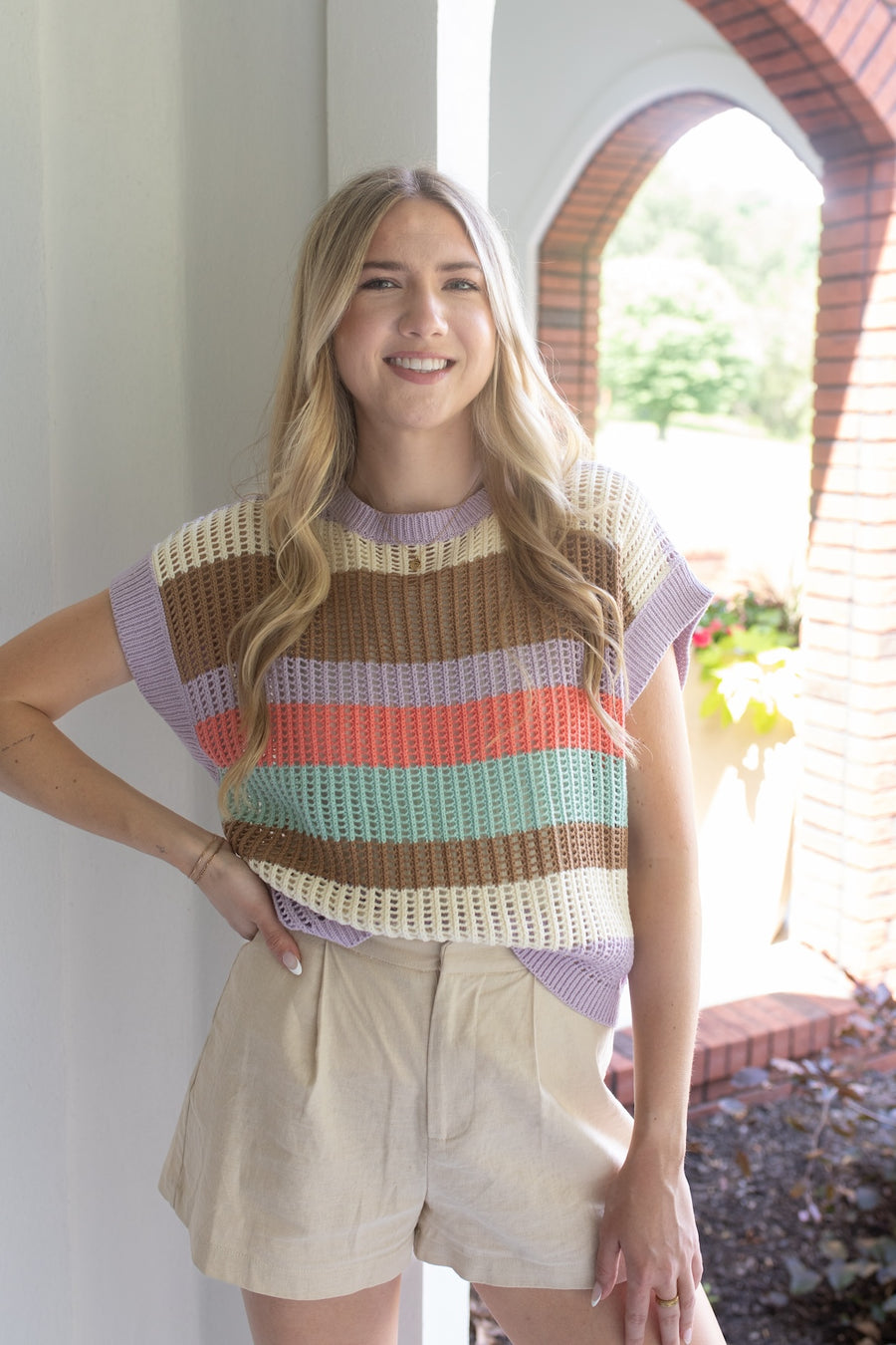 Summer Vibes Color Block Sweater