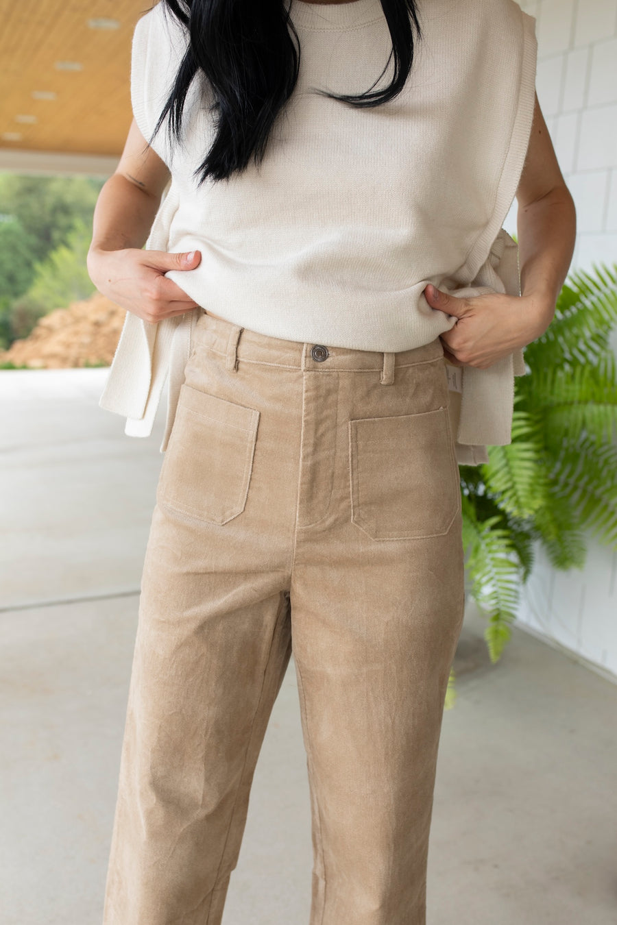 Taupe Tranquility Corduroy Wide Leg Pants