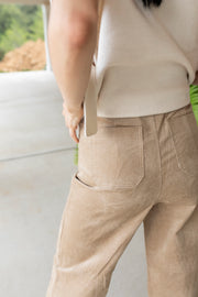 Taupe Tranquility Corduroy Wide Leg Pants