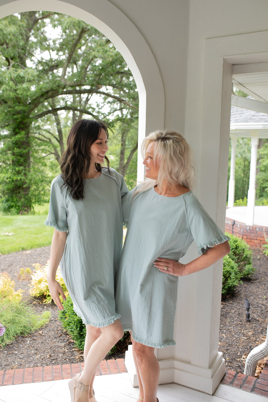 The Olivia Fringe Dress in Seafoam