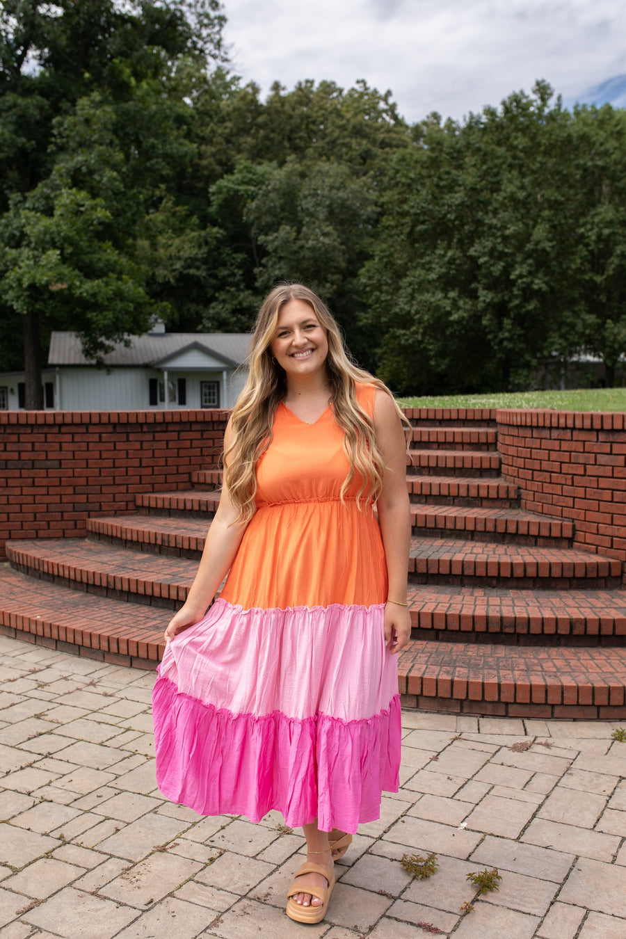 Vibrant Ombre Maxi Dress
