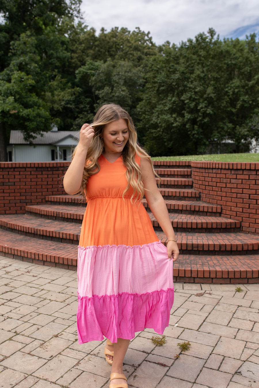 Vibrant Ombre Maxi Dress