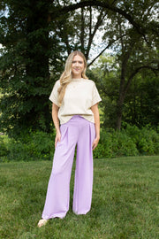 Violet High Rise Ruffle Waist Pants