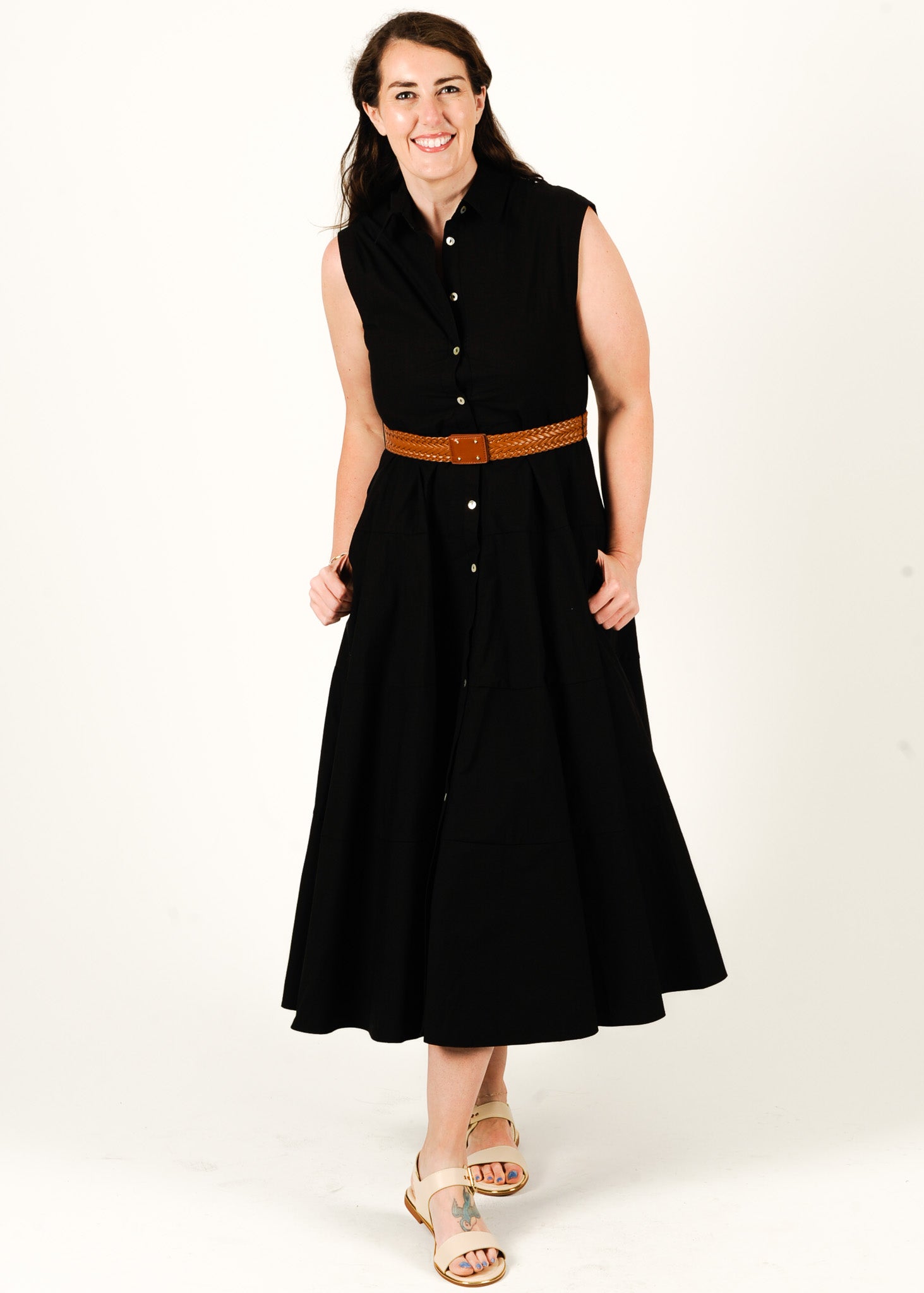 Minimal Muse Belted Midi Dress