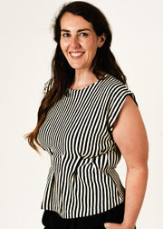 Classic Contrast Pleated Top