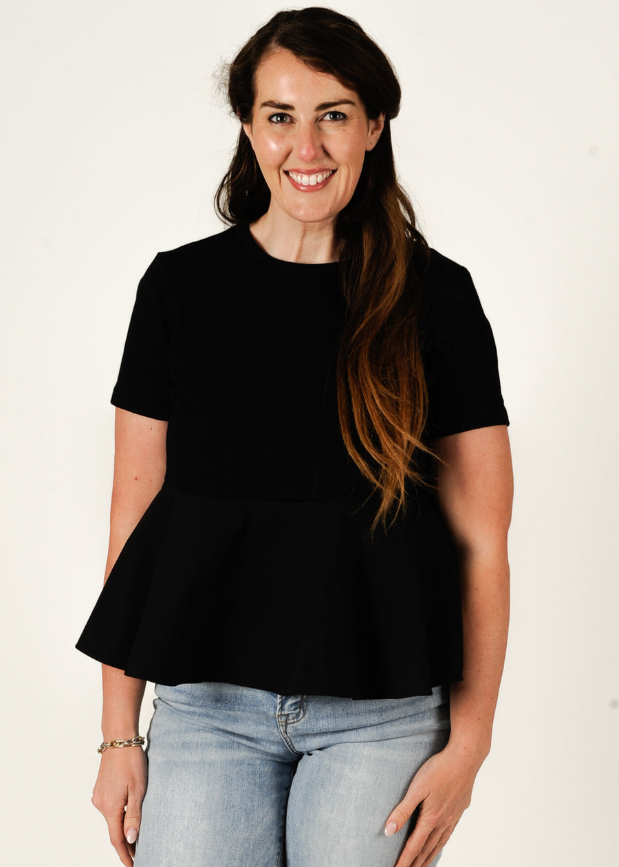 Modern Contrast Peplum Blouse