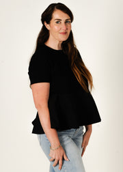 Modern Contrast Peplum Blouse