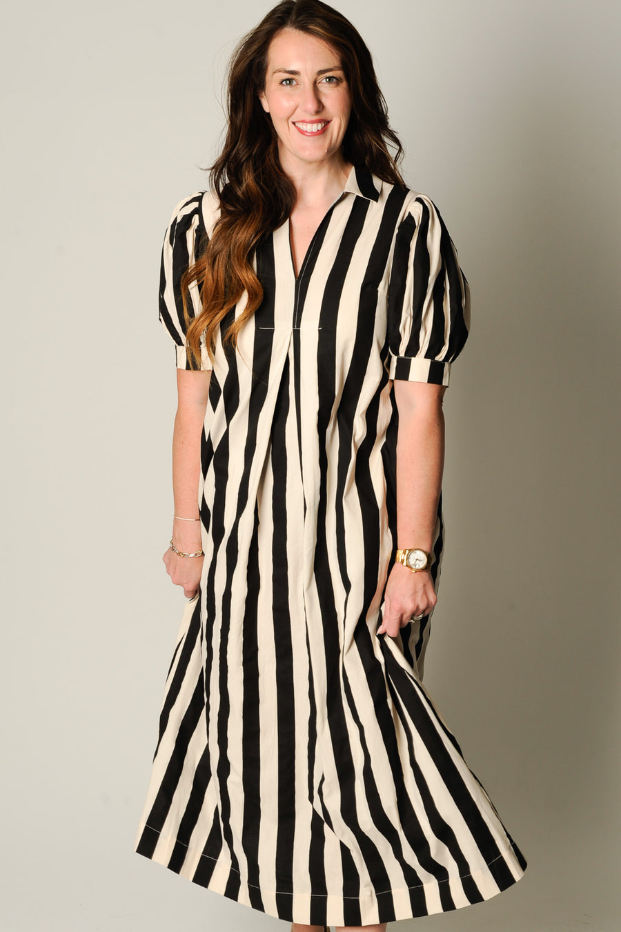Monochrome Midi Dress