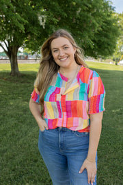 We Love Dolly Color Block Blouse