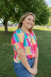 We Love Dolly Color Block Blouse