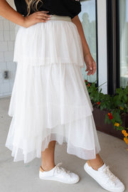 Whimsical Layers Asymetrical Ruffle Tulle Skirt