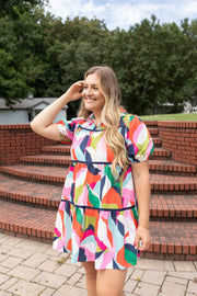 Whimsical Wonderland Babydoll Dress with Puff Sleeves