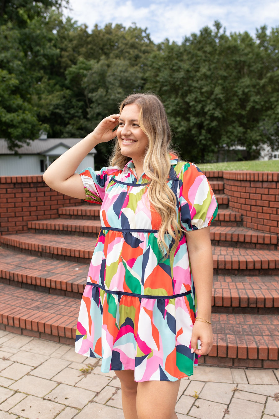 Whimsical Wonderland Babydoll Dress with Puff Sleeves